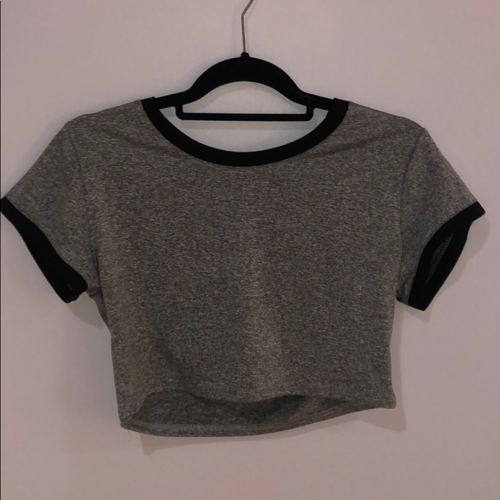 plain grey crop top
